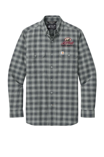 Color Image for CT107109 - Carhartt® Rugged Flex® Plaid Long Sleeve Shirt - Plaid Steel Navy - HFH - FC RC -E Dark