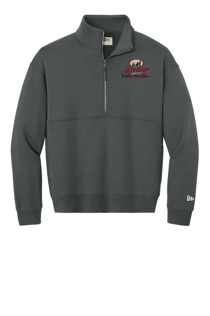 Color Image for NEA528 - New Era® Heritage Fleece 1/2-Zip - Graphite - HFH - FC RC -E Dark