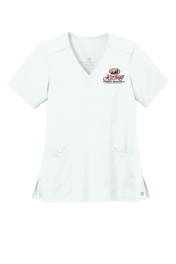 Color Image for WW4168 - Wink® Women’s Premiere Flex™ V-Neck Top - White - HFH - FC RC -E Dark