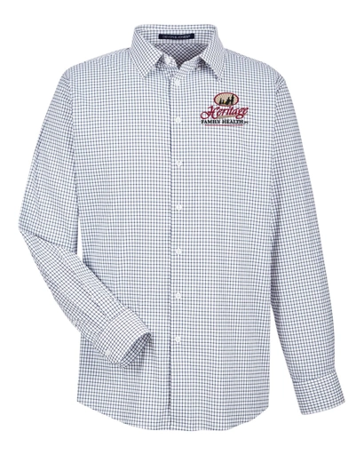 Color Image for DG540 - Devon & Jones Men's CrownLux Performance® Micro Windowpane Woven Dress Shirt  - Navy/ White - HFH - FC RC -E Dark