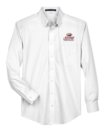 Color Image for D620T - Devon & Jones Men's Tall Crown Collection® Broadcloth Woven Dress Shirt - White - HFH - FC RC -E Dark