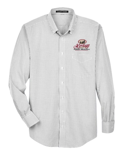 Color Image for D640 - Devon & Jones Men's Crown Collection® Gingham Check Woven Dress Shirt - Silver - HFH - FC RC -E Dark