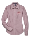 Color Image for D640W - Devon & Jones - Women's Crown Collection® Gingham Check Woven Dress Shirt - Burgundy - HFH - FC RC -E light