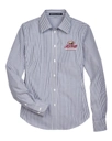 Color Image for D645W - Devon & Jones - Women's Crown Collection® Banker Stripe Woven Dress Shirt - Navy - HFH - FC RC -E light