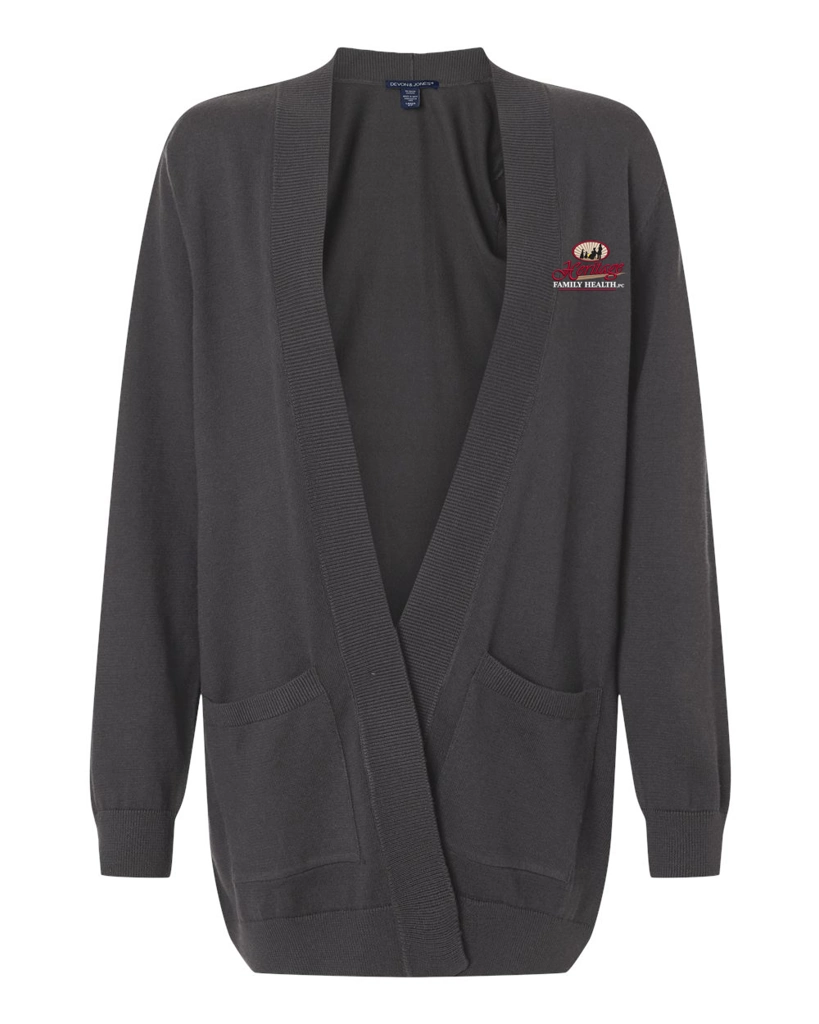 Color Image for DG447W- Devon & Jones - Women's New Classics Open Cardigan Sweater - Graphite - HFH - FC RC -E light