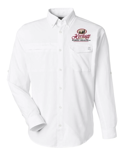 Color Image for H150172 - HUK Men's Tide Point Pocket Fishing Shirt - White - HFH - FC RC -E Dark