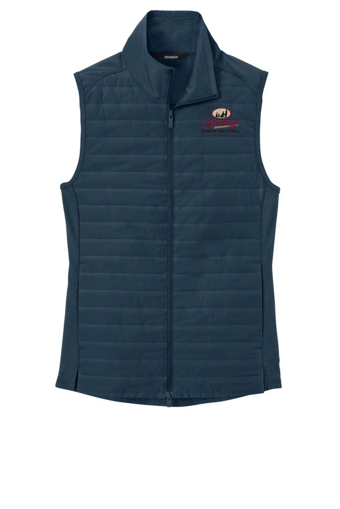 Color Image for LOG761 - OGIO® Women’s Driveline Hybrid Vest - River Blue Navy - HFH - FC RC -E Dark