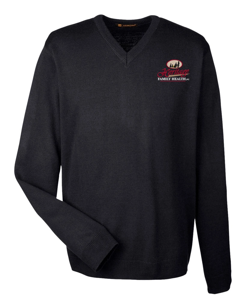 Color Image for M420 - Harriton Men's Pilbloc™ V-Neck Sweater  - Black - HFH - FC RC -E light