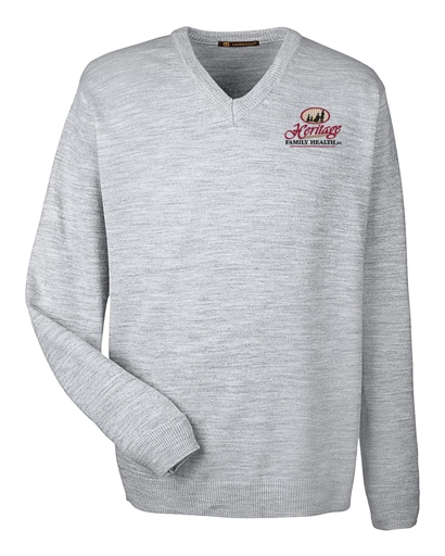 Color Image for M420 - Harriton Men's Pilbloc™ V-Neck Sweater  - Grey Heather - HFH - FC RC -E Dark