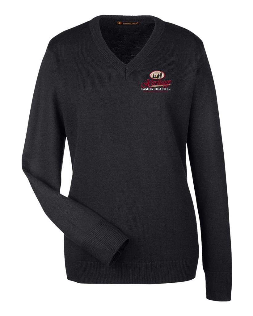 Color Image for M420W - Harriton - Women's Pilbloc V-Neck Sweater - Black - HFH - FC RC -E light
