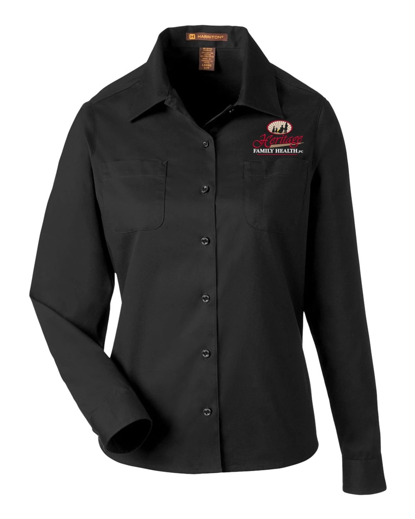 Color Image for M585LW - Harriton - Women's Advantage IL Workshirt - Black - HFH - FC RC -E light