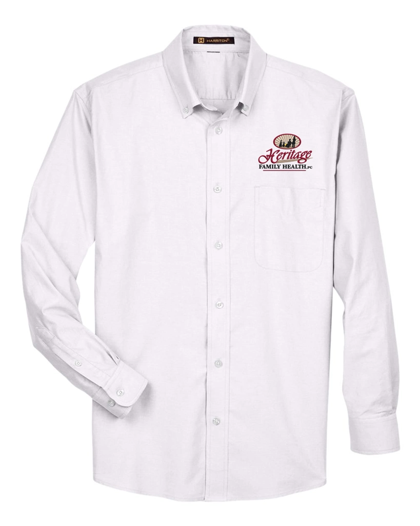 Color Image for M600 - Harriton - Men's Oxford Shirt - White - HFH - FC RC -E Dark