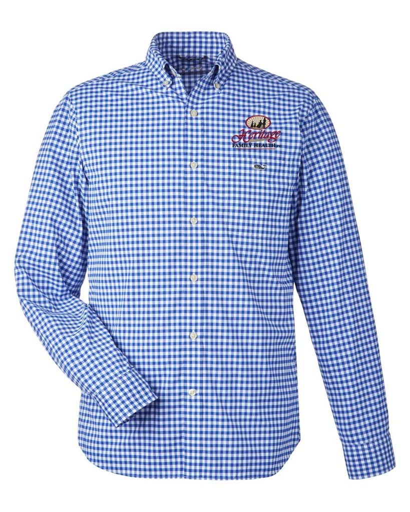 Color Image for W012060 - Vinyard Vines - Men's On-The-Go Nylon Gingham Shirt - Martime Blue - HFH - FC RC -E Dark