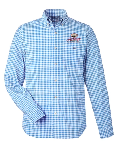 Color Image for W012060 - Vinyard Vines - Men's On-The-Go Nylon Gingham Shirt - Ocean Breeze - HFH - FC RC -E Dark